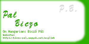 pal biczo business card
